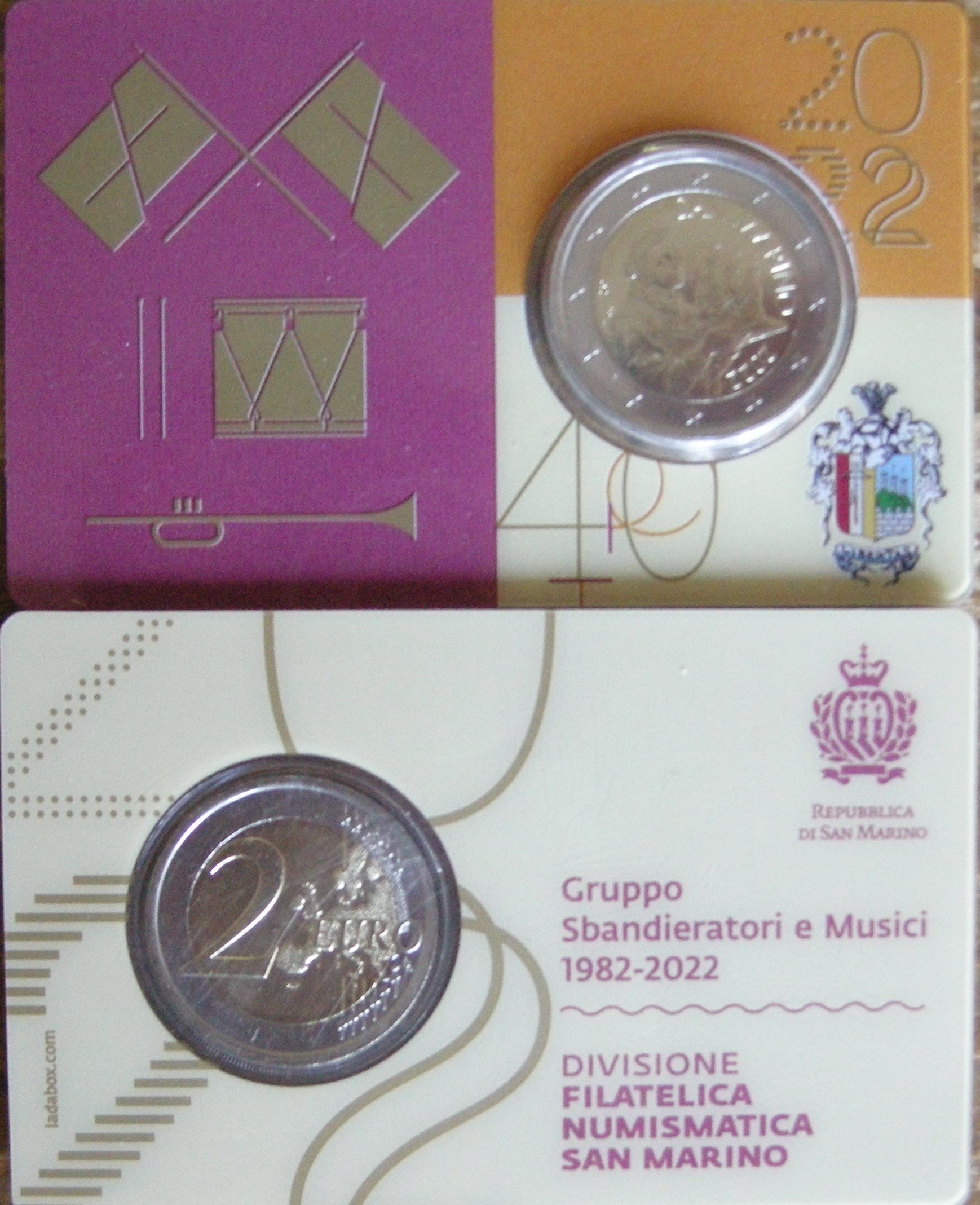 (afbeelding voor) San Marino 2 euro 2022 in coincard - Muziek