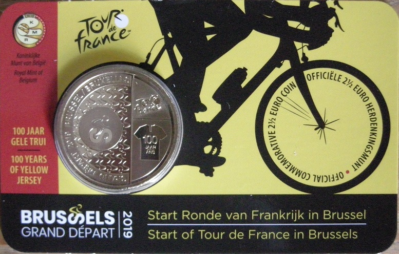 (afbeelding voor) 2,5 Euro Belgie 2019 Grand Depart Brussel ( NL) in coincard