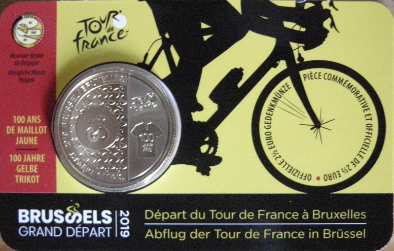 (afbeelding voor) 2,5 Euro Belgie 2019 Grand Depart Brussel ( Frans) in coincard