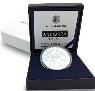 (afbeelding voor) Andorra 2018 5 euro 25 jaar Constitutie zilver Proof
