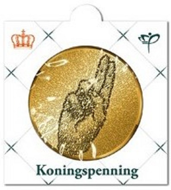 (afbeelding voor) Koningspenning 1 jaar Koningschap 2014 in munthouder KNM