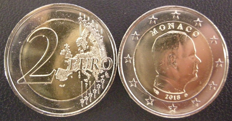 (afbeelding voor) 2 Euromunt Monaco 2018 UNC