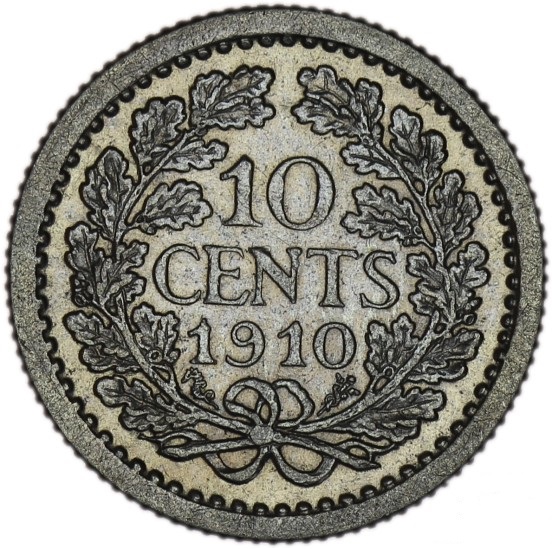 (afbeelding voor) 10 Cent 1910 ZF+