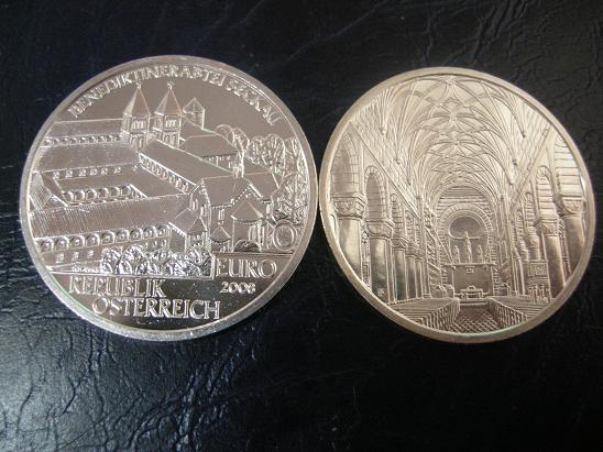 (afbeelding voor) 10 Euromunt Oostenrijk 2008 UNC Abdij van Seckau