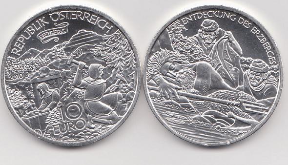 (afbeelding voor) 10 Euro Oostenrijk 2010 UNC Ertsberg