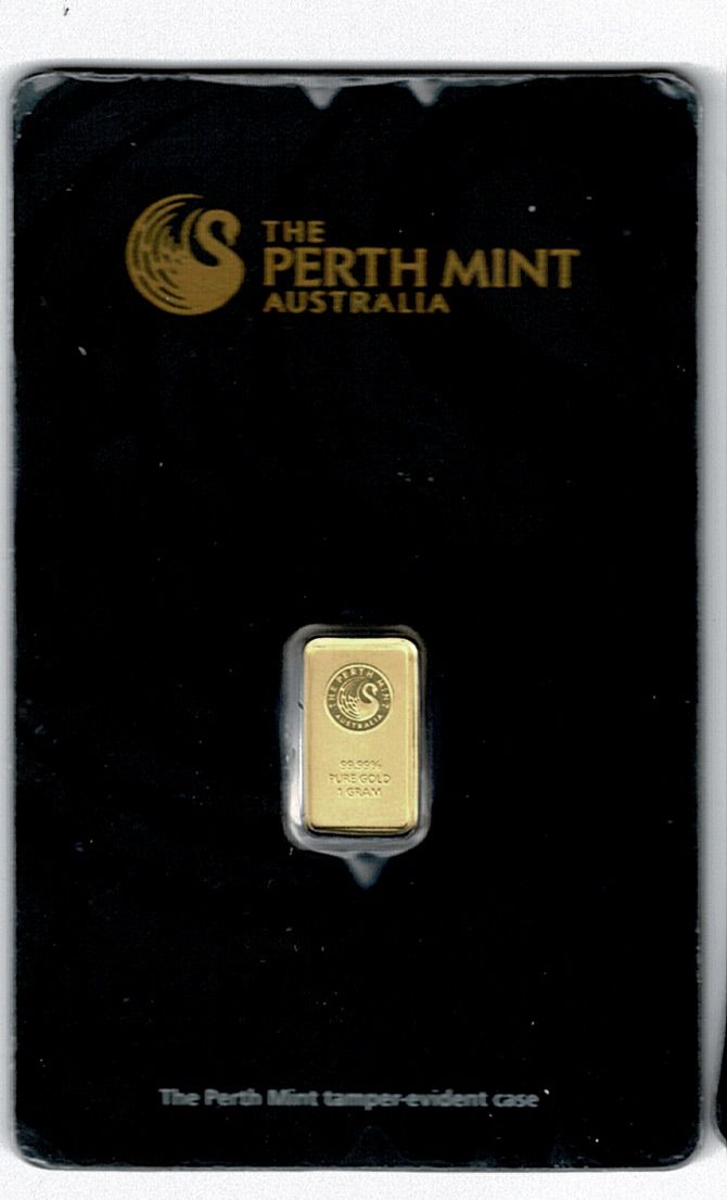 1 Gram Goudbaar The Perthmint in coincard