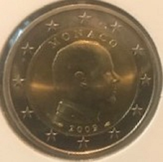 (afbeelding voor) 2 Euromunt Monaco 2009 Prins Albert uit BU set