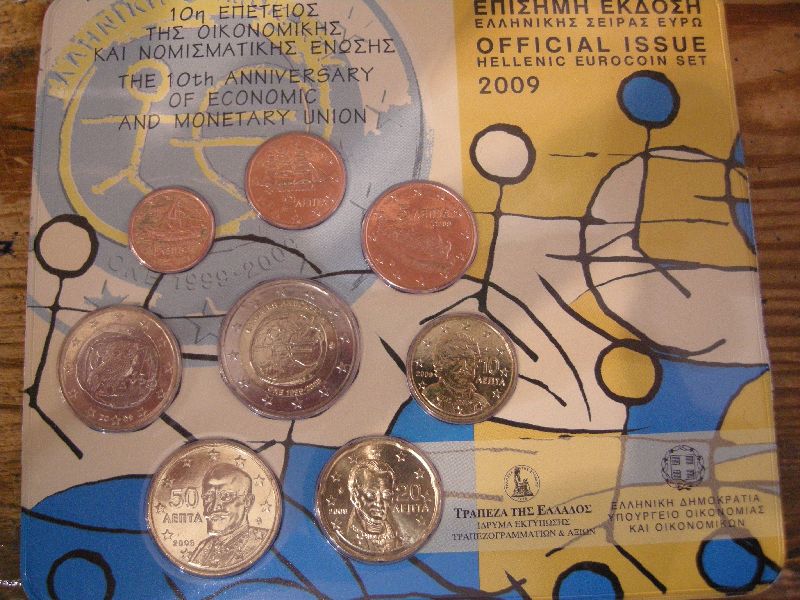 (afbeelding voor) BU set Griekenland 2009 met de EMU 2 euromunt