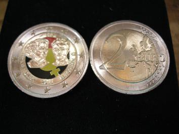 (afbeelding voor) 2 euromunt Belgie 2011 Colour UNC 100 jaar vrouwendag