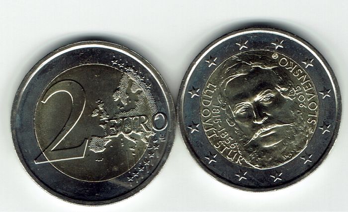 (afbeelding voor) 2 Euromunt Slowakije 2015 Ludovit Stur UNC