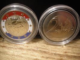 (afbeelding voor) 2 Euromunt Luxemburg 2011 Jean in kleur UNC