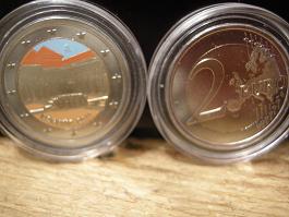 (afbeelding voor) 2 Euromunt Spanje 2011 Alhambra in Granada in kleur UNC