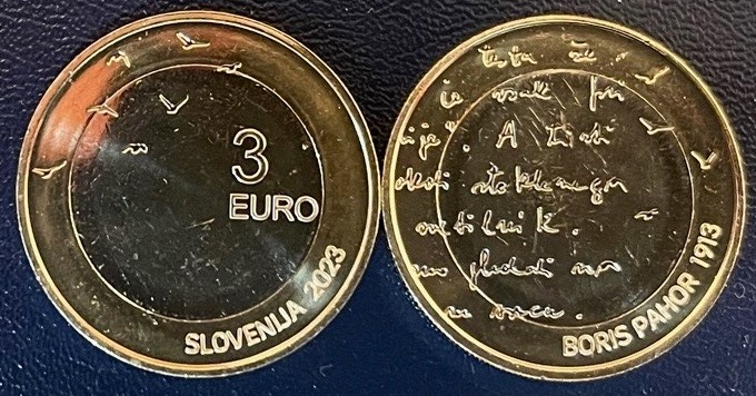 (afbeelding voor) 3 Euromunt Slovenie 2023 - Schrijver