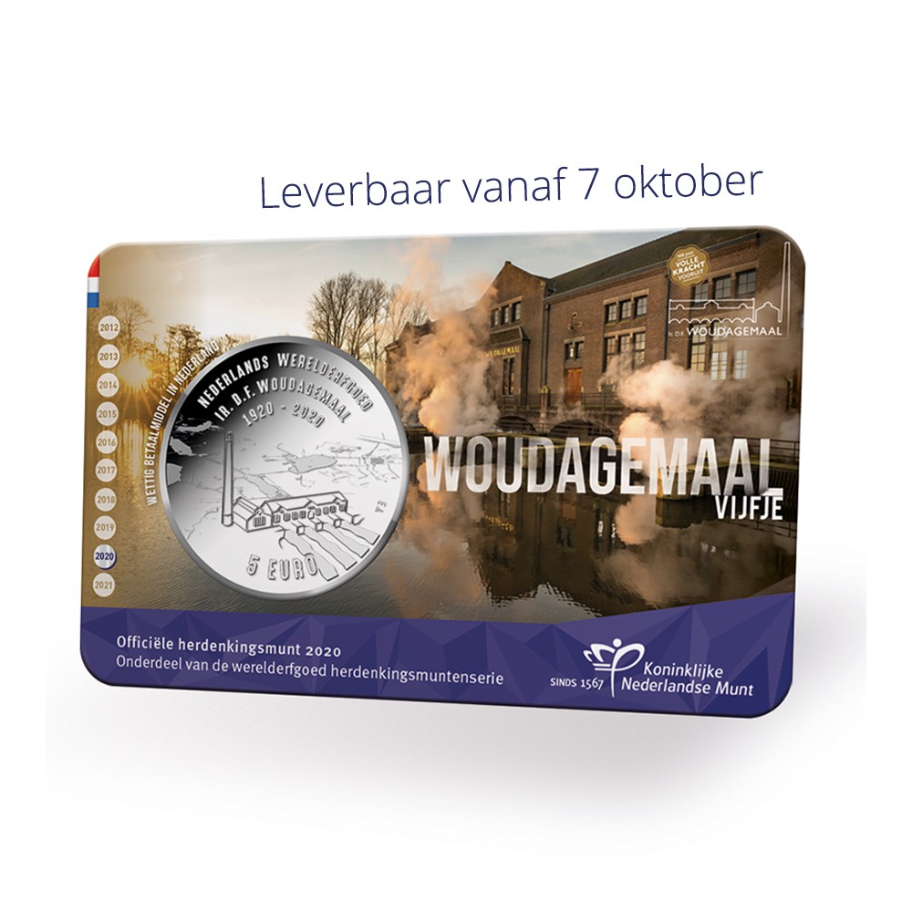 (afbeelding voor) Nederland 2020 - Woudagemaal Vijfje UNC in coincard