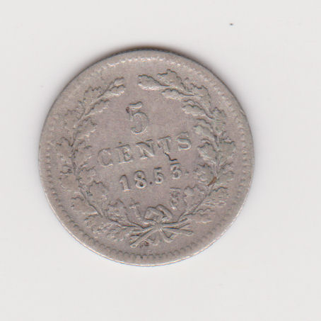 (afbeelding voor) 5 cent 1853 Fr+/Fr