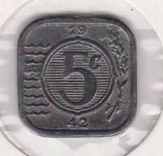 (afbeelding voor) 5 Cent 1942 Zink FDC