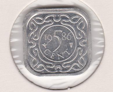 (afbeelding voor) 5 cent 1986 Suriname FDC