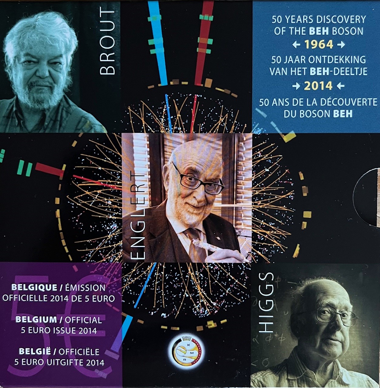 (image for) 5 Euromunt Belgie 2014 - 50 jaar ontdekking BEH deeltje - in blister