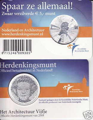(afbeelding voor) 5 Euro Architectuur Nederland 2008 in coincard