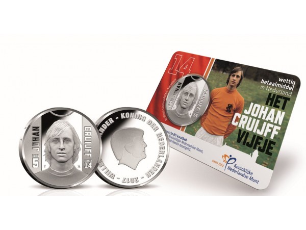 (afbeelding voor) Nederland 5 euro 2017 Johan Cruijff in BU coincard