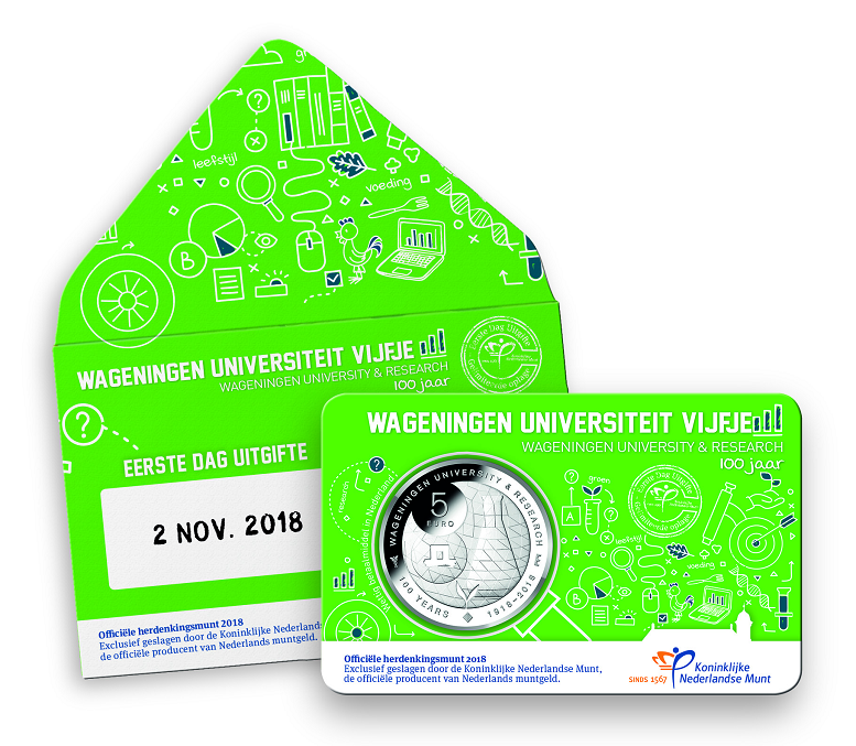 (Bild für) Nederland 2018 5 Euro Wageningen 1e dag uitgifte in coincard