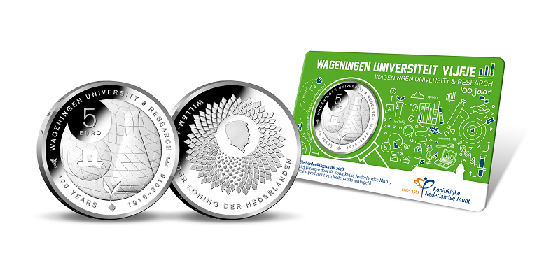 Nederland 2018 5 Euro Wageningen Universiteit Vijfje in coincard (afbeelding voor) Nederland 2018 5 Euro Wageningen Universiteit Vijfje in coincard