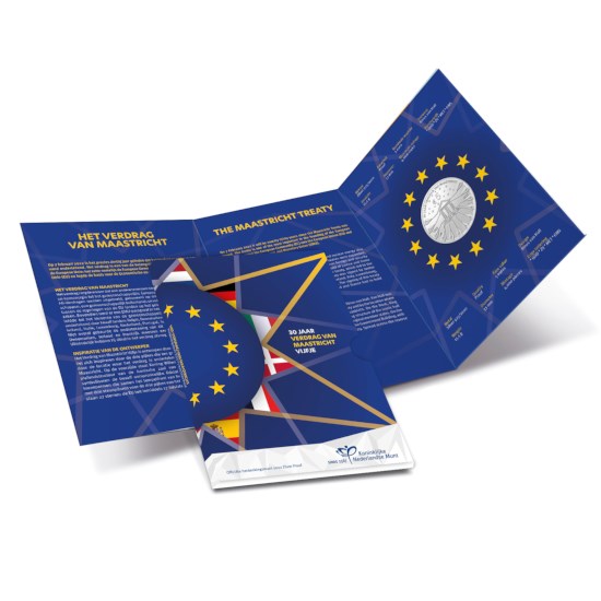 (afbeelding voor) Nederland 2022 - Verdrag van Maastricht Vijfje Zilver Proof