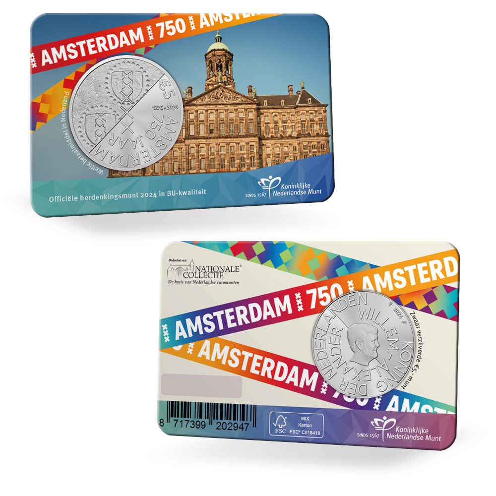 (afbeelding voor) Nederland 750 jaar Amsterdam Vijfje coincard BU