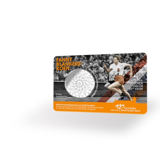 (afbeelding voor) Nederland 2018 5 Euro Fanny Blankers BU coincard