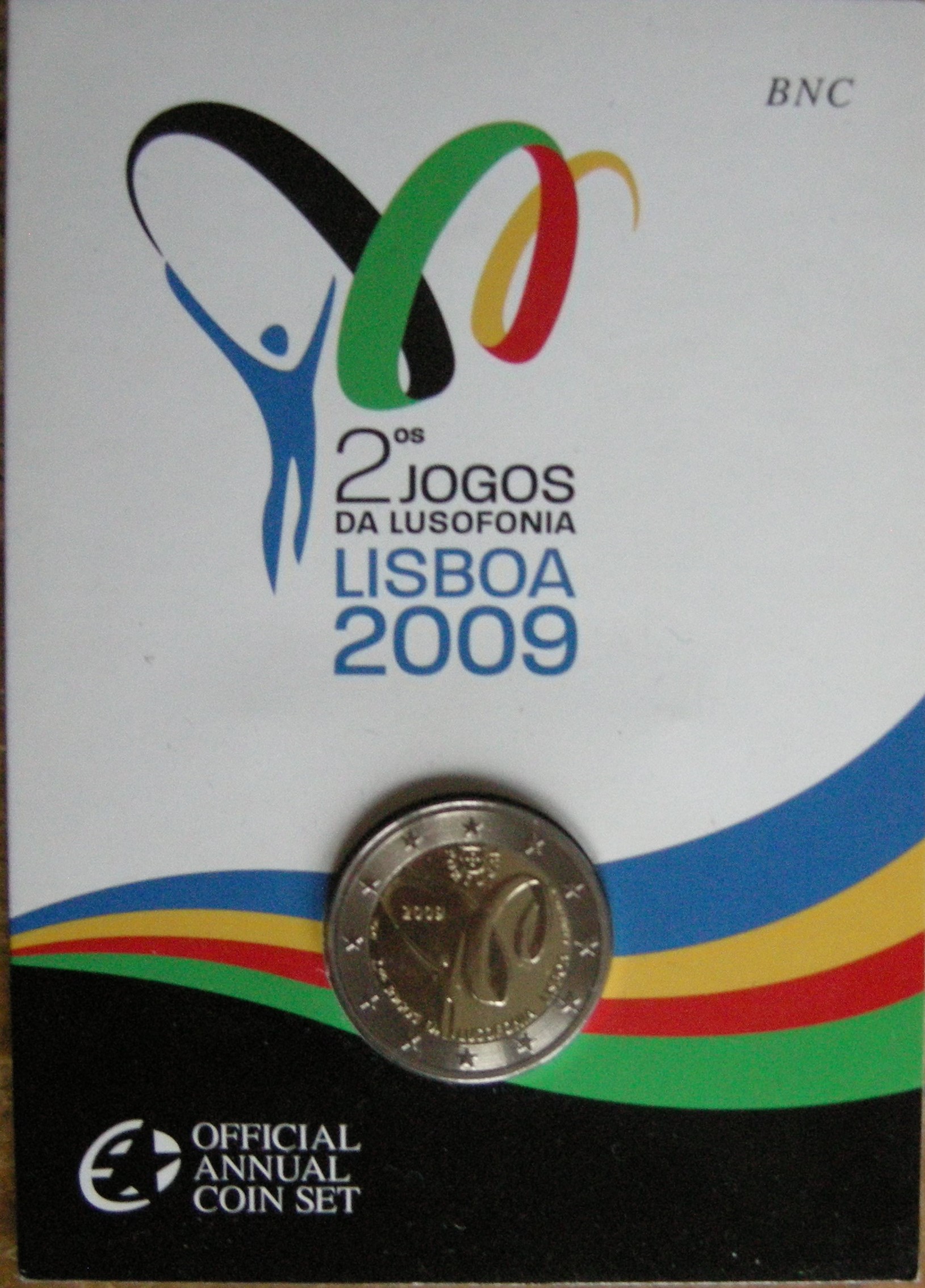 (afbeelding voor) 2 Euromunt Porgugal 2009 Lusofonia BU Blister