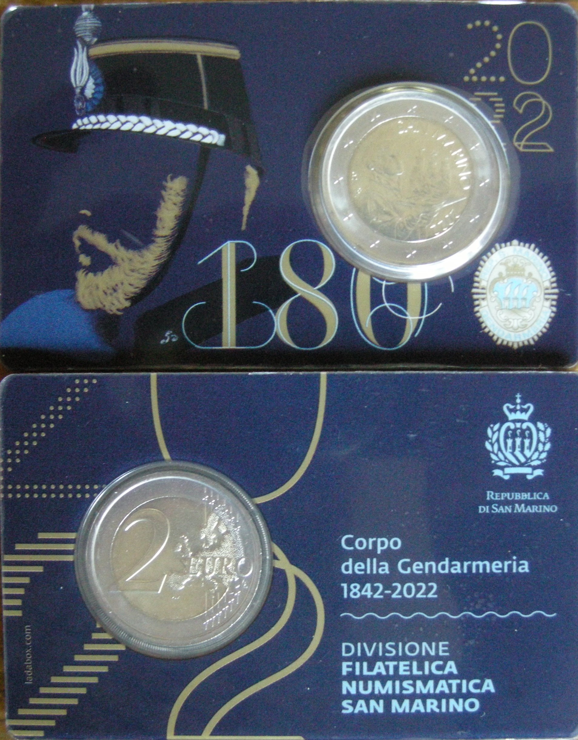 (afbeelding voor) San Marino 2 euro 2022 in coincard - Gendarmeria