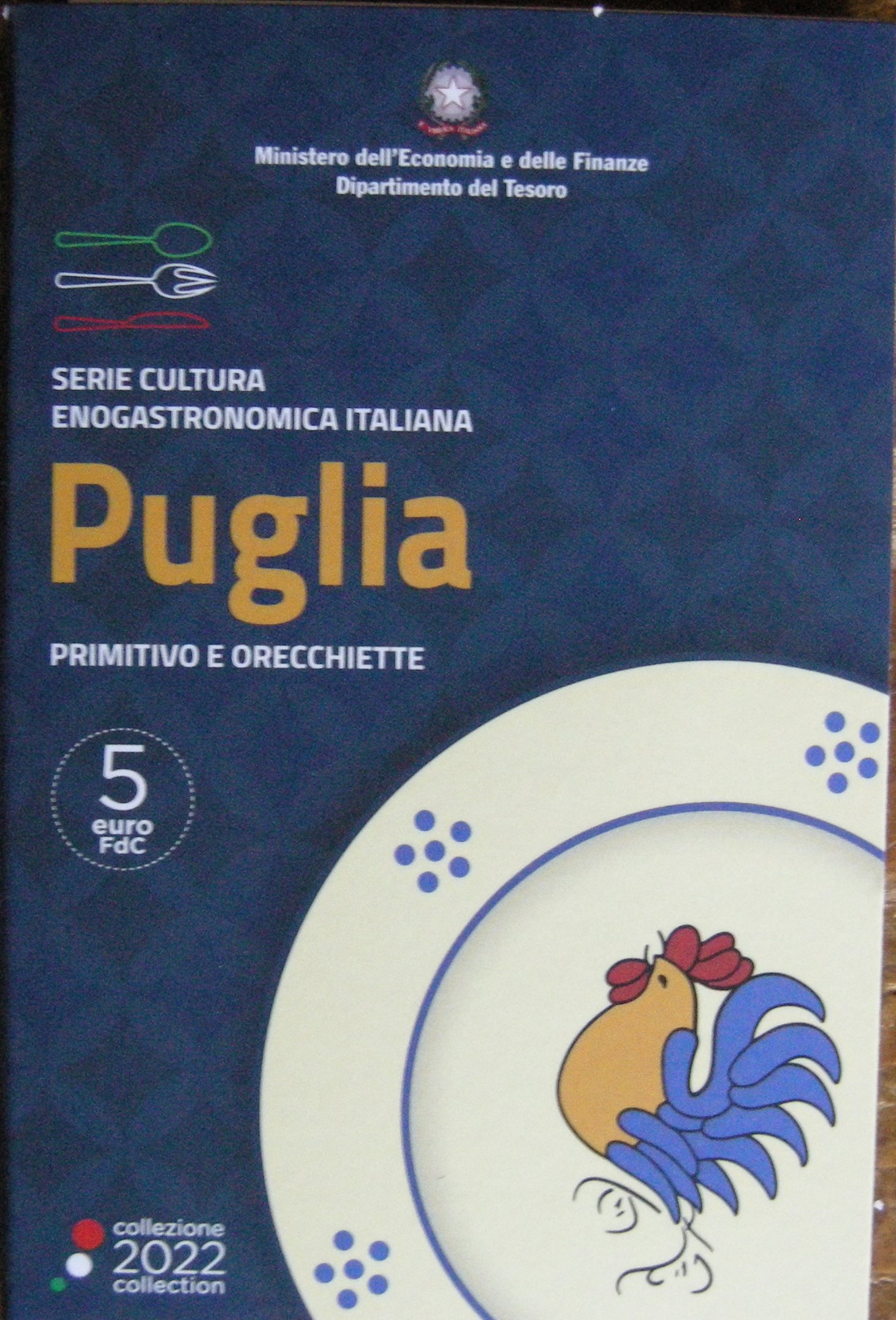 (afbeelding voor) 5 Euro 2022 Italie Puglia in blister