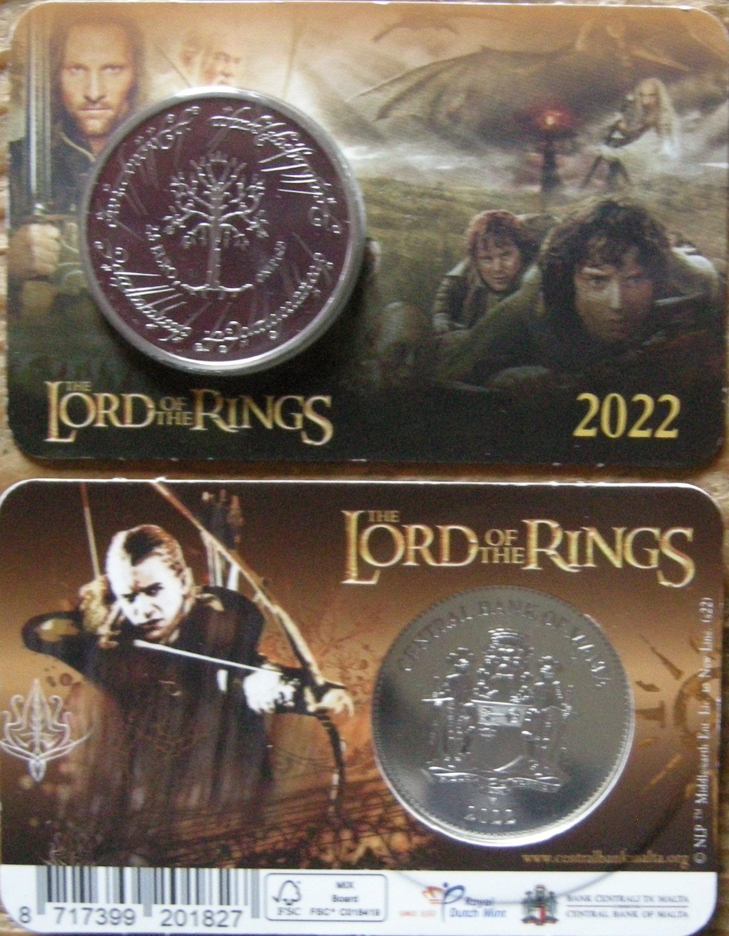 (afbeelding voor) Malta 2,5 euro 2022 Lord of the Rings in coincard