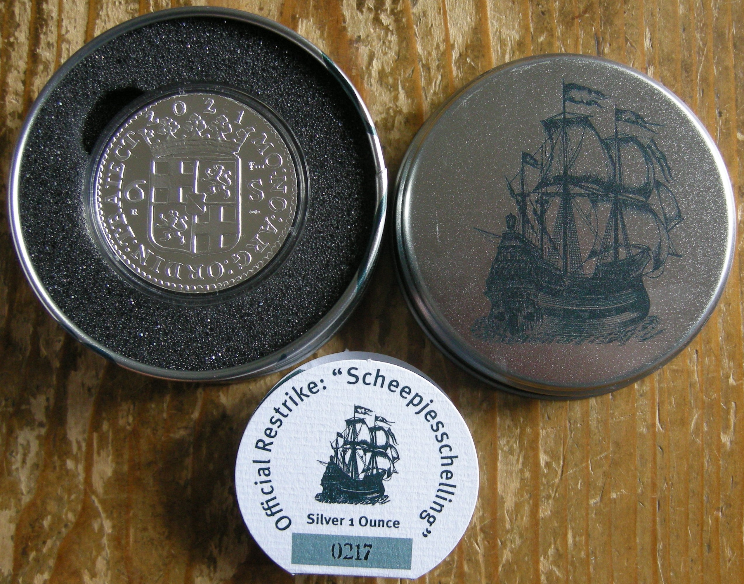 (afbeelding voor) Officiële Herslag: Scheepjesschelling 2021 Zilver 1 ounce