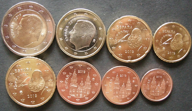 (afbeelding voor) UNC set Spanje 2019 van 1 cent tot en met 2 euro
