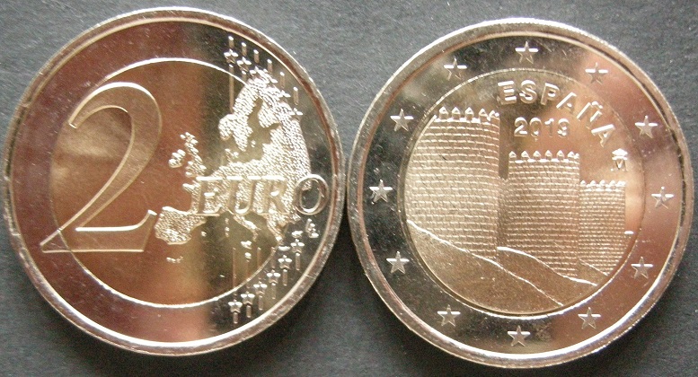 (afbeelding voor) 2 Euromunt Spanje 2019 Avila UNC