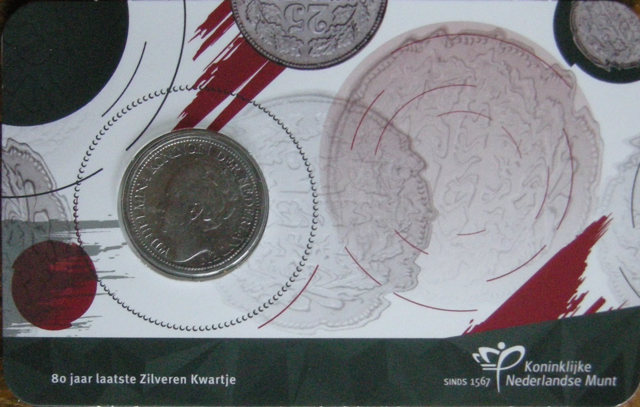 (afbeelding voor) Coincard 2023 met de zilveren 25 cent 1943 EP