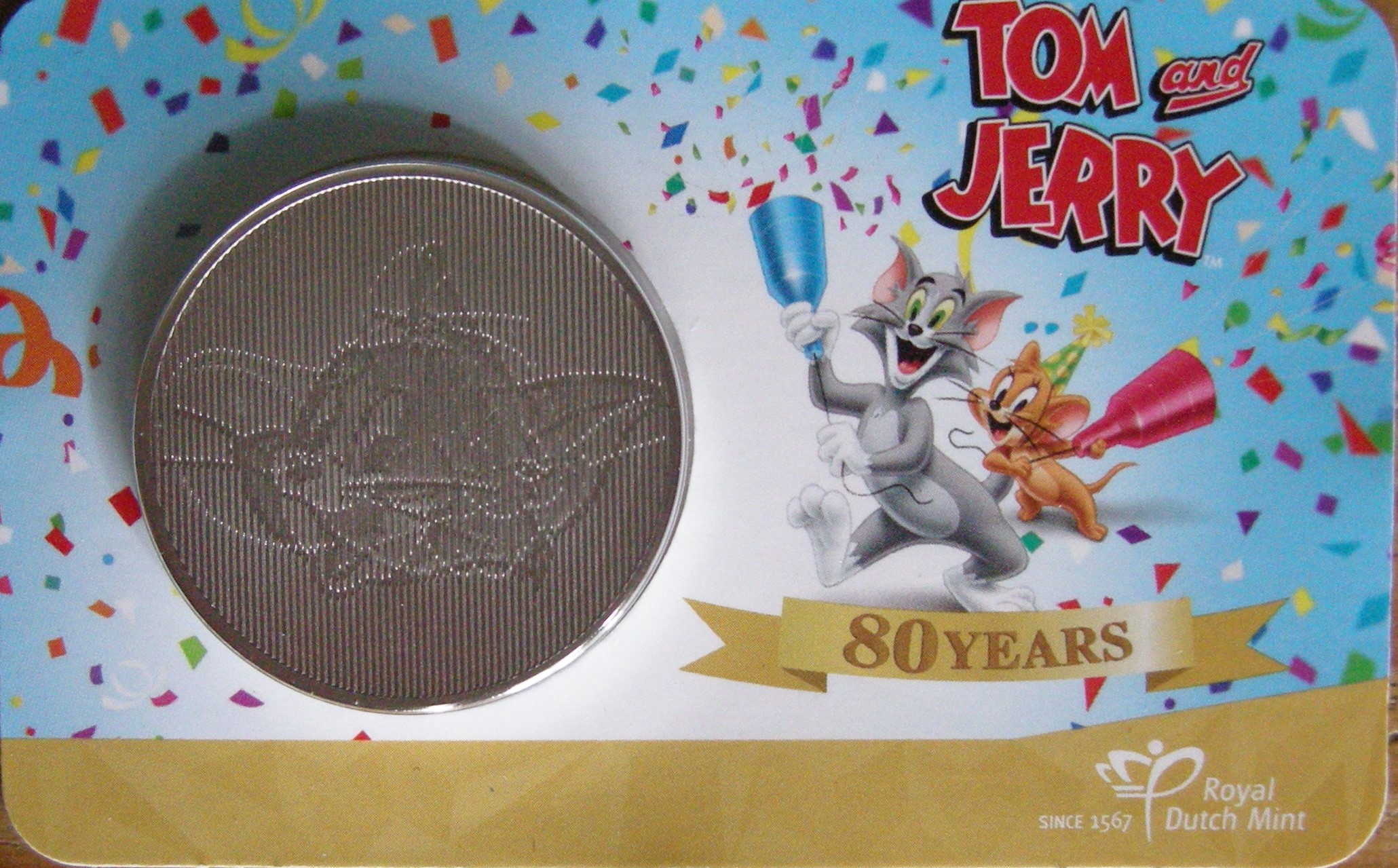 (afbeelding voor) Coincard 80 jaar Tom and Jerry