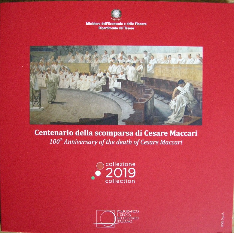 (afbeelding voor) BU set Italy 2019 - 5 Euro zilver - 9 munten