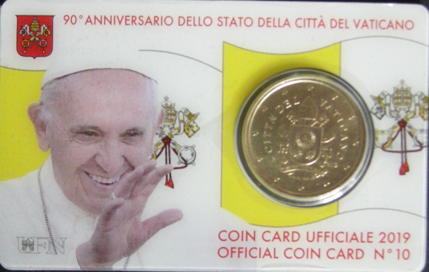 (afbeelding voor) Vaticaan Coincard No. 10 Munt 50 cent 2019