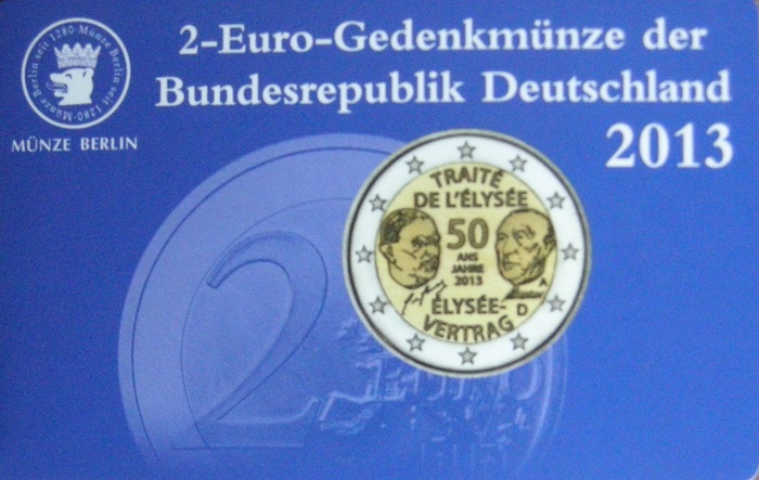 (afbeelding voor) 2 Euromunt Duitsland coincard 2013 Elysee A