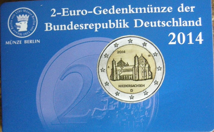 (afbeelding voor) 2 Euromunt Duitsland coincard 2014 letter A