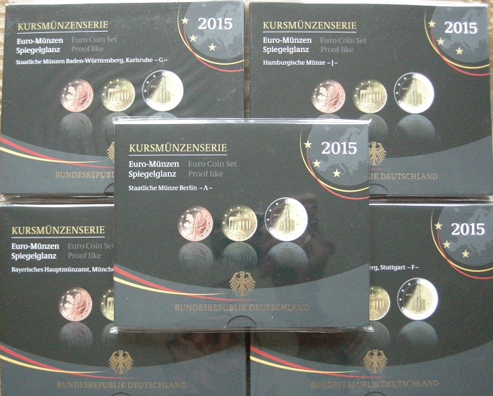 (afbeelding voor) Proofset Duitsland 2015 A-D-F-G-J. compleet