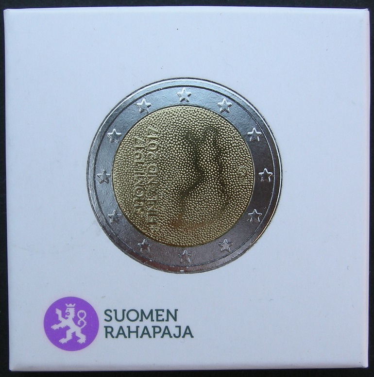 (afbeelding voor) 2 Euromunt Finland 2017 - 100 jaar onafhankelijkheid Proof