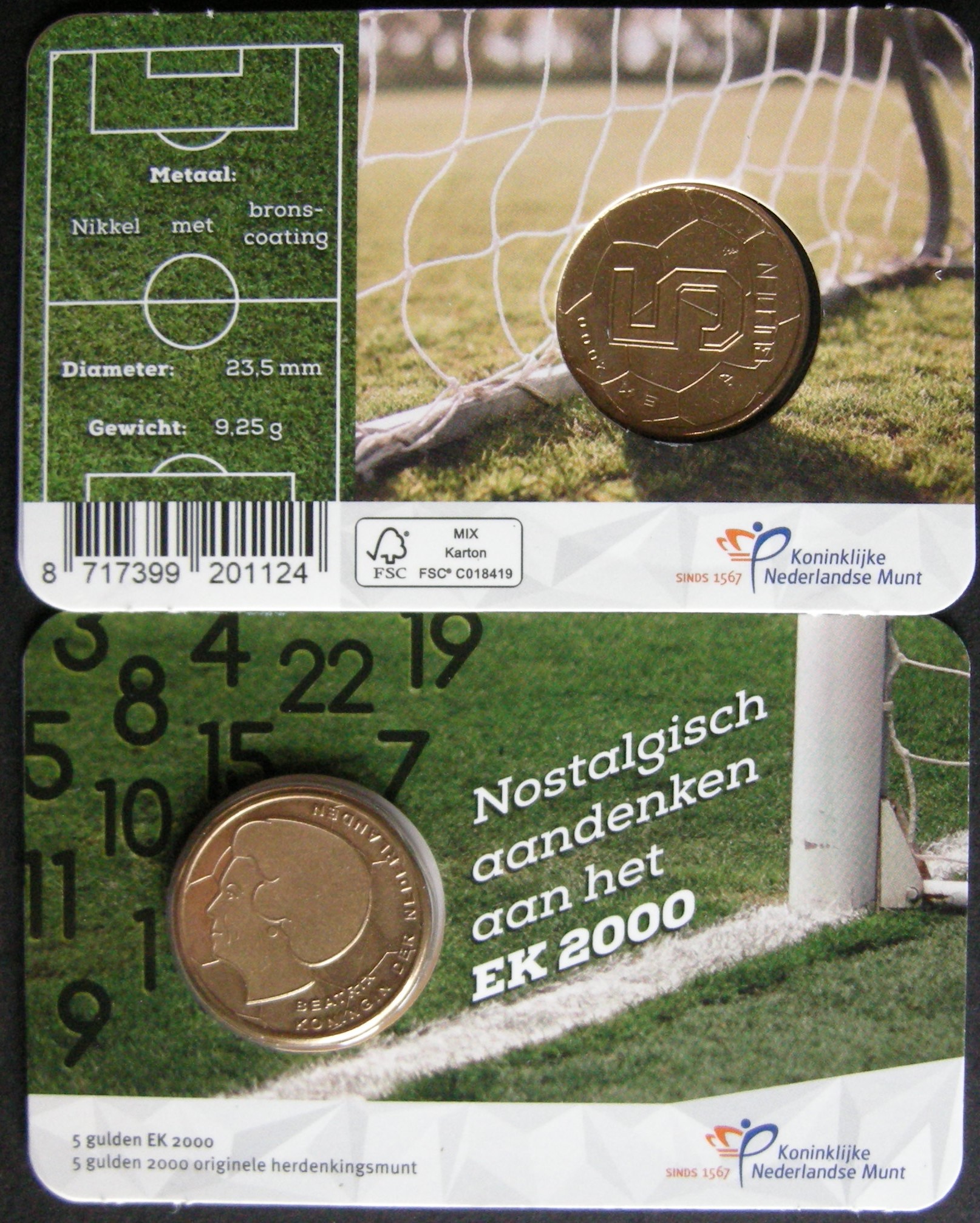 (afbeelding voor) Coincard 2021 - 5 Gulden 2000 Ek Vijfje