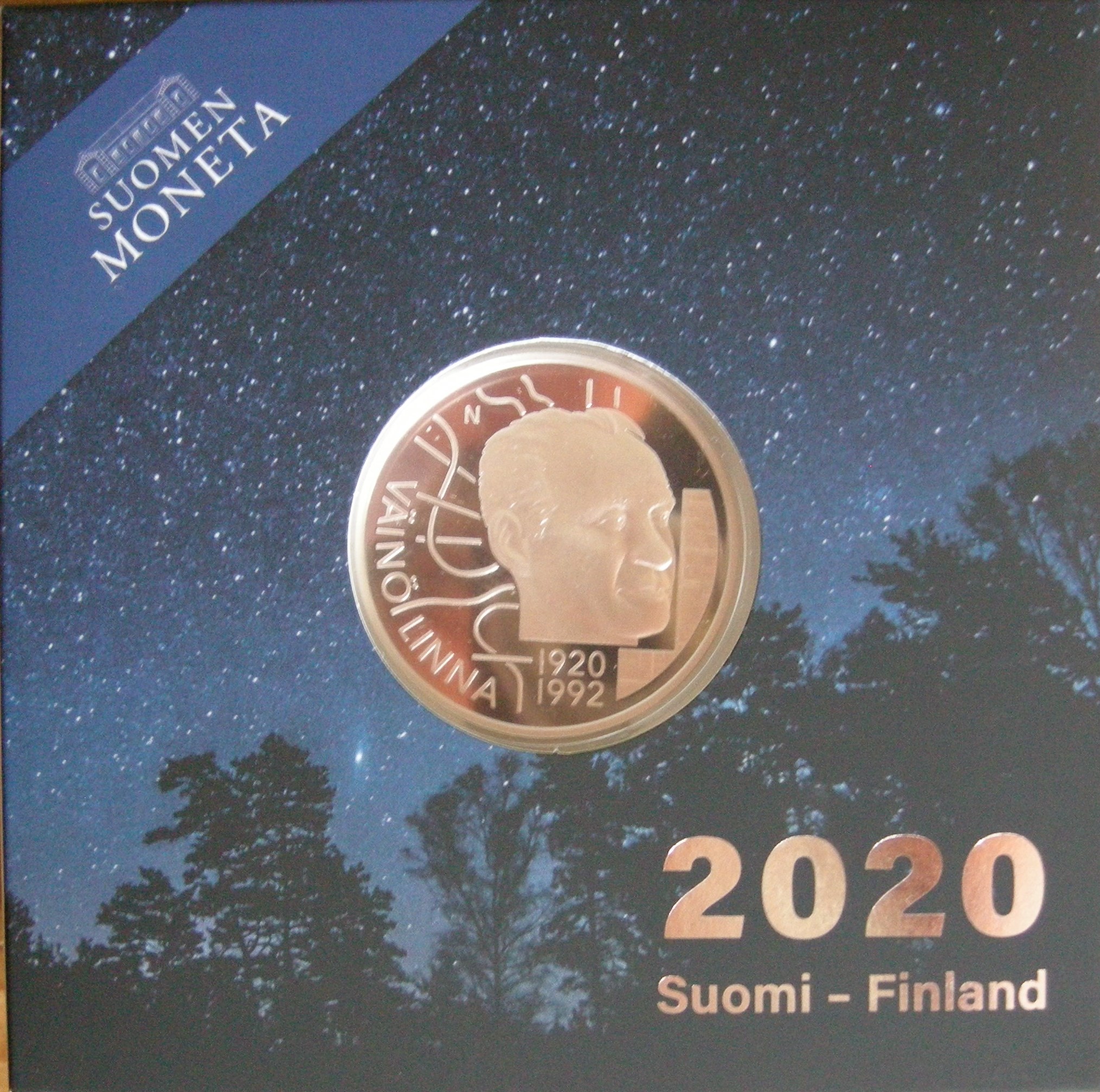 (afbeelding voor) 20 Euro Finland 2020 - Vaino Linna Proof