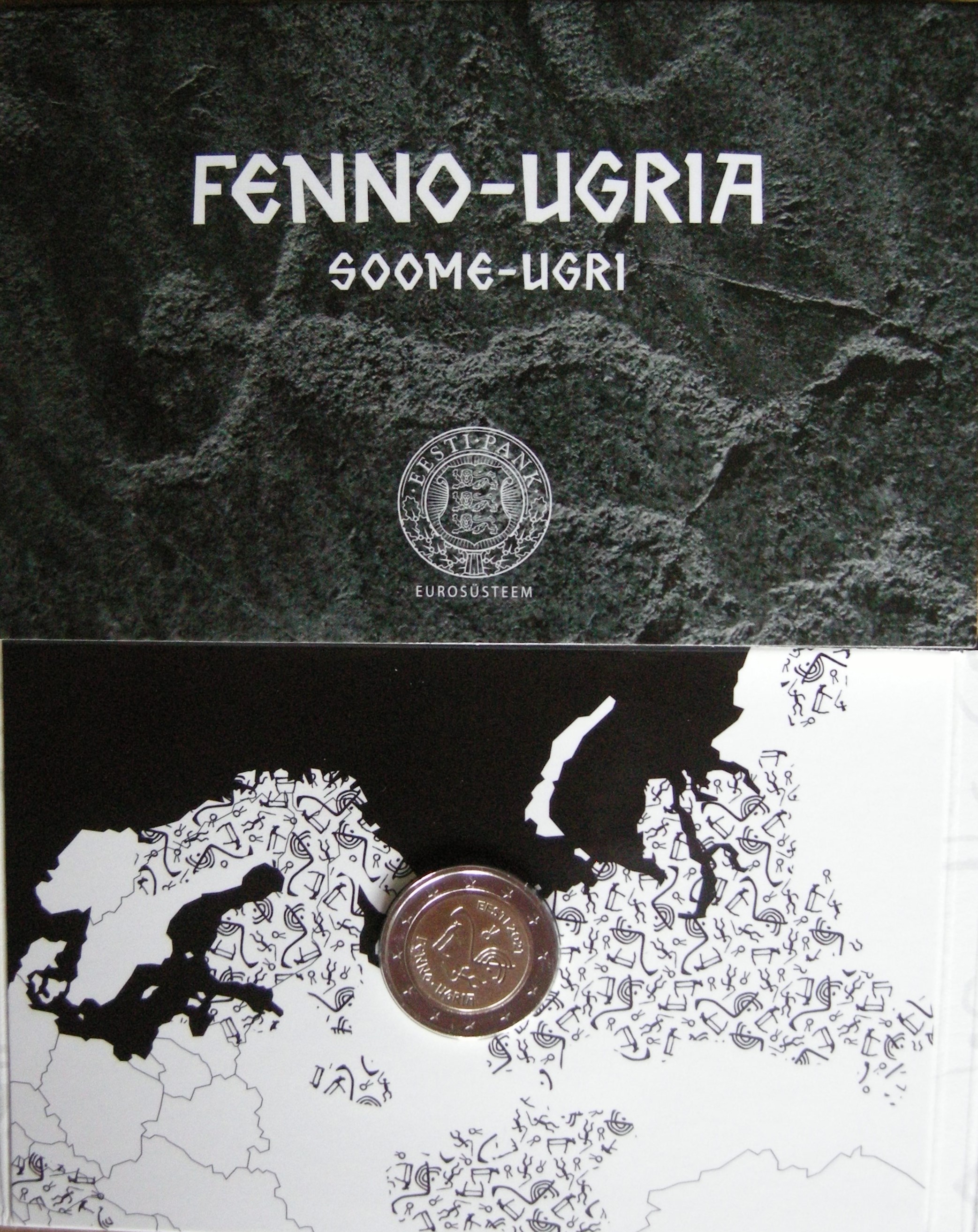 (afbeelding voor) 2 Euromunt Estland 2021 Fenno-Ugria in coincard