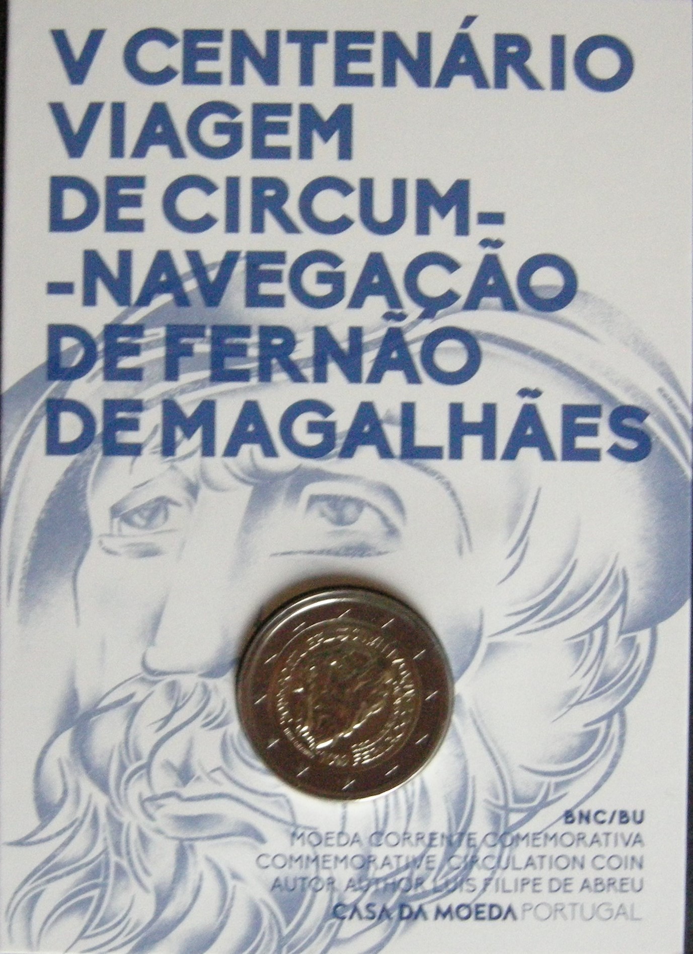 (afbeelding voor) 2 Euromunt Portugal 2019 - Ferdinand Magellaan BU Blister