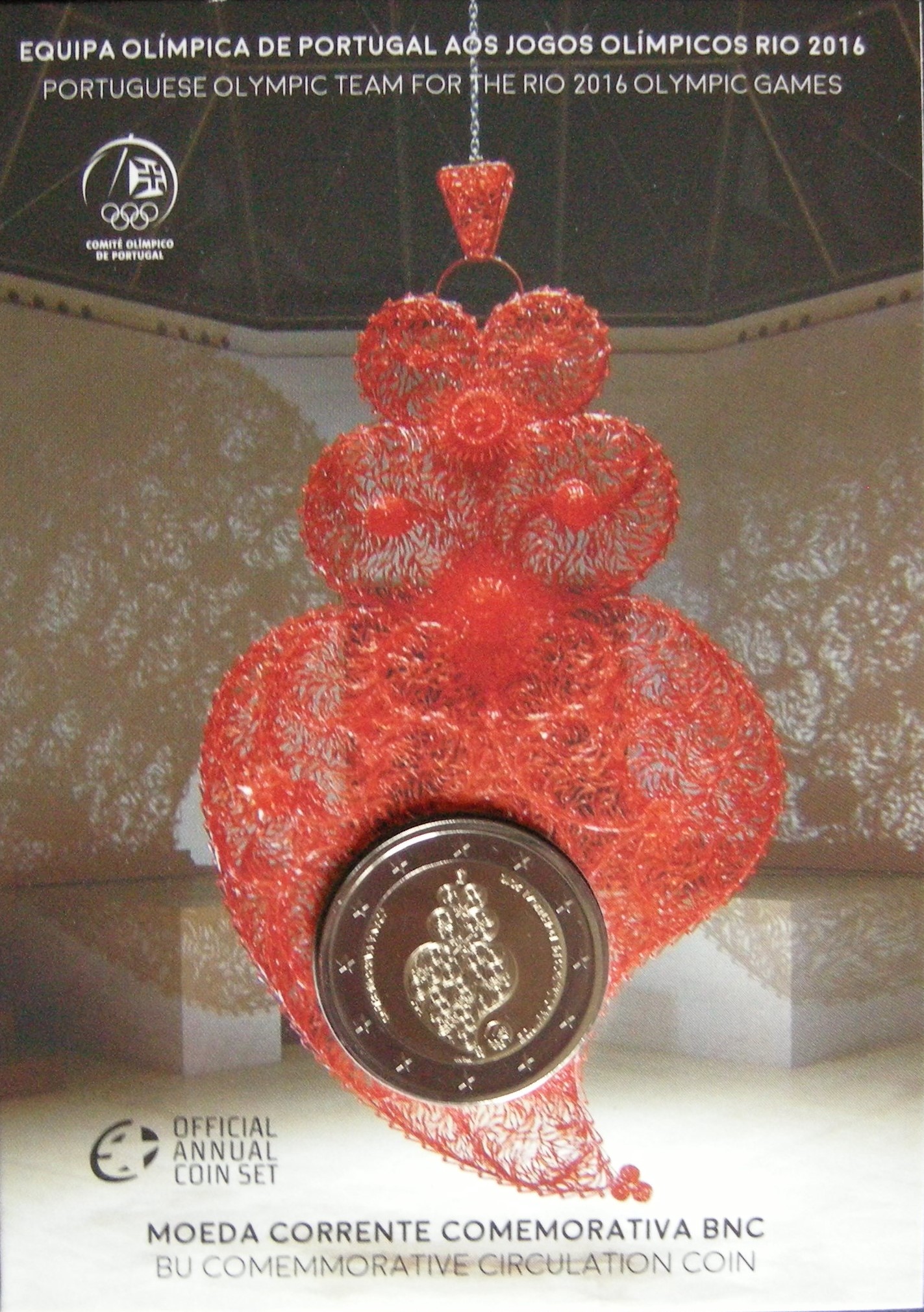 (afbeelding voor) 2 Euromunt Portugal 2016 - Olympische spelen - BU Blister
