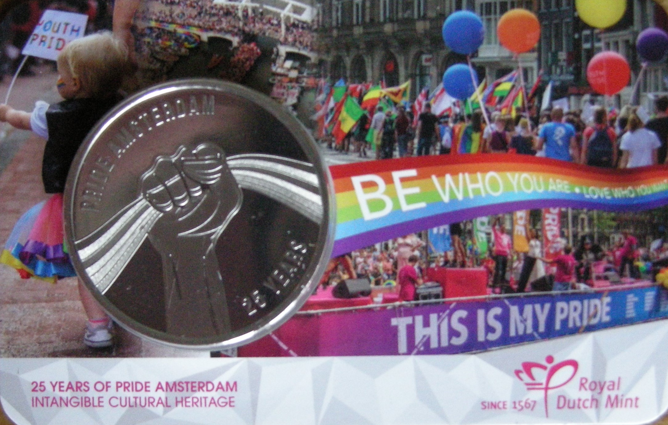 (afbeelding voor) 25 Jaar Pride Amsterdam 2021 in coincard